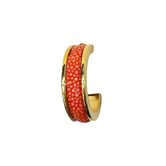 VIVO Jewelry - NEW VIVO women's luna plated earring in gold/shagreen inlay spice